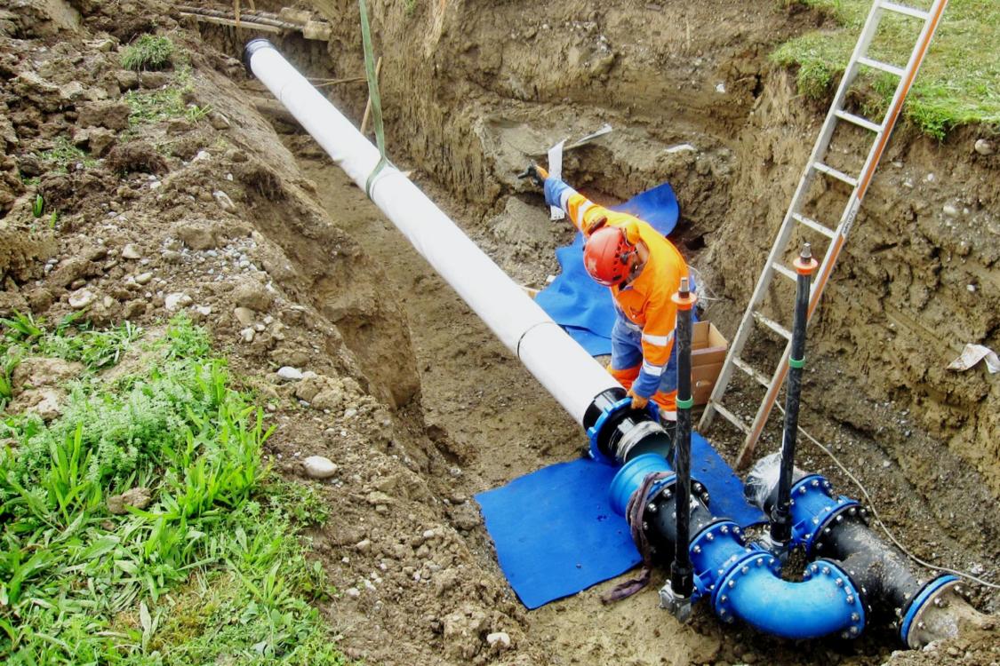 Rerouting of a drinking water pipeline
