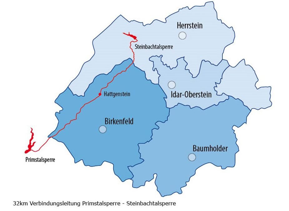 Rohwasserüberleitung zwischen Prims- und Steinbachtalsperre