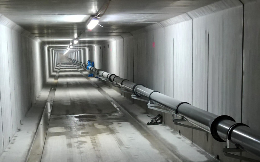 Ductile cast iron extinguishing water pipelines in the Belchen rehabilitation tunnel
