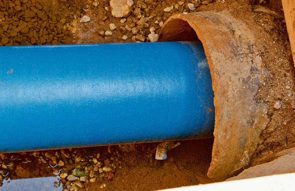 Replacement of the 120 year drinking water main (Long pipe relining)